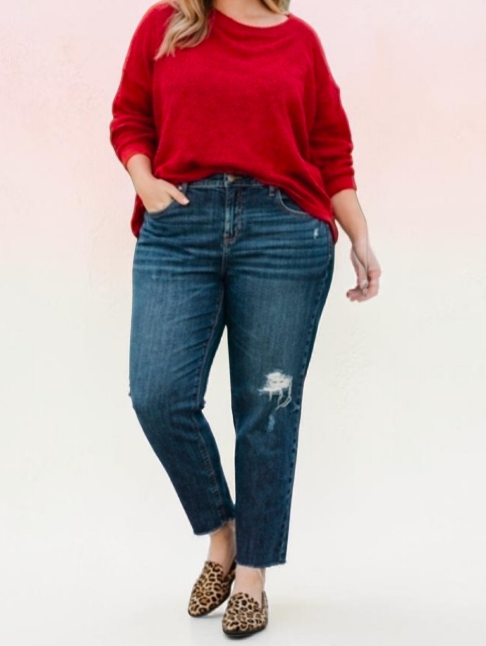 Old Navy Boyfriend Straight Jean High Rise Distressed Raw Hem 27" L Womens sz 16